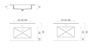 POLARIS CONSOLLE - Inset rectangular washbasin by Edoné by Agorà - view 3